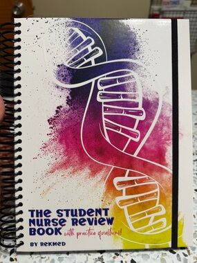 RekMed-The Student Nurse Review Book Spiral Notebook with Rainbow DNA Design